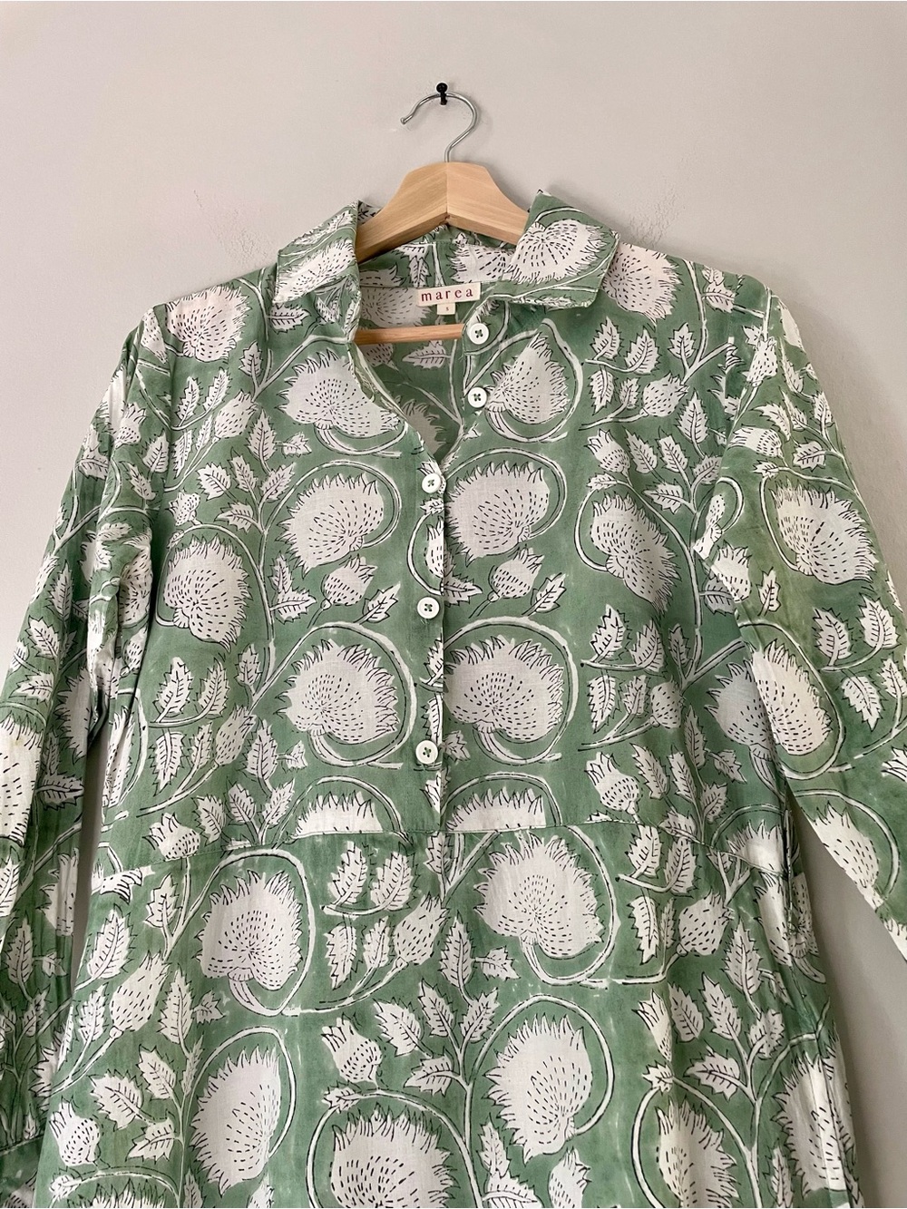 Marea Cotton Long-Sleeve Maxi Shirt Dress - Picture 3 of 7